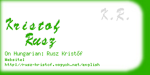 kristof rusz business card