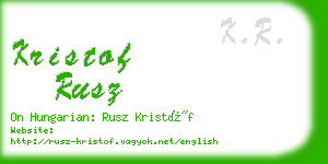 kristof rusz business card